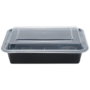 Black Rectangle  Microwavable Container 38oz-150