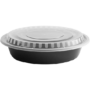 Round Black Microwavable Container 48oz (90/pack)